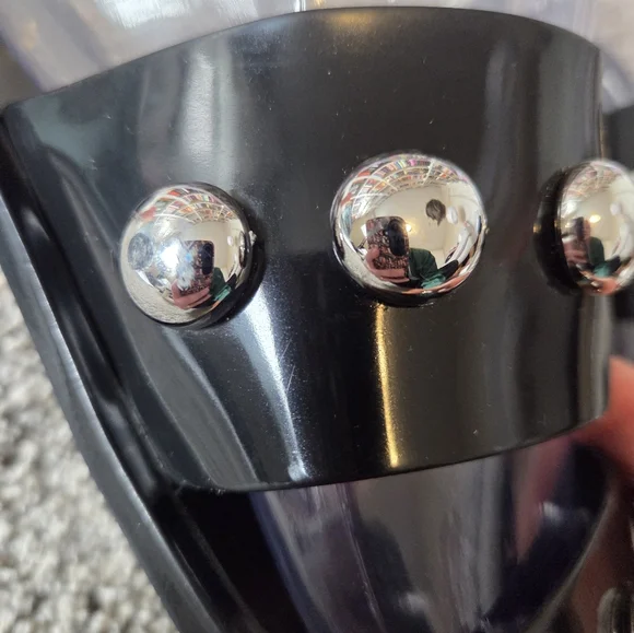 SCHUTZ Lizzie Studded Black Jelly Sandals 9 - Picture 10 of 13